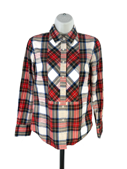 J Crew Women's Multicolor Plaid Button Up Long Sleeve Shirt - 2