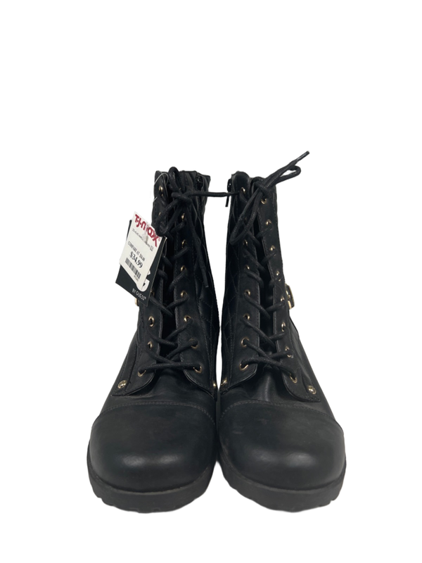 G By Guess Women's Black Quilted Side Zip Moto Combat Boots - 10 image 2