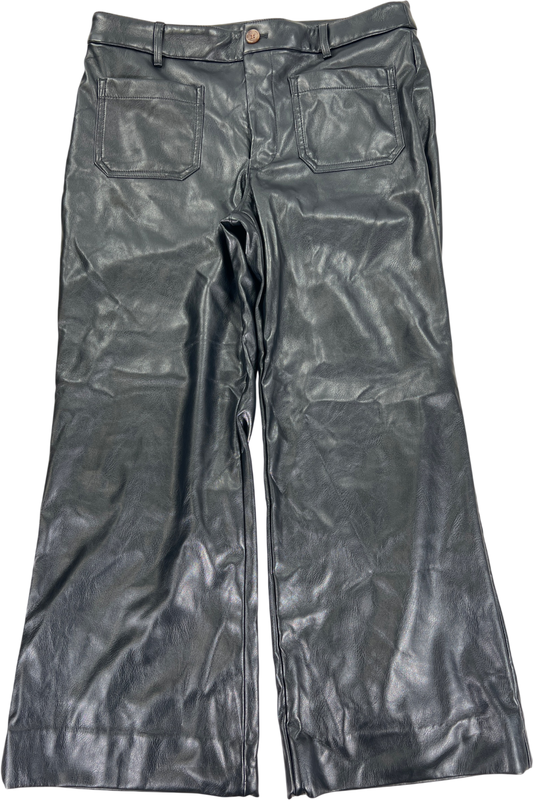 J.Crew Womens Black Lizzie High Rise Patch Pocket Faux Leather Pants - 30 Petite