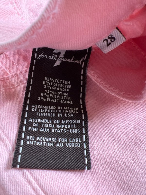 Seven 7 For All Mankind Women's Pink Anke Skinny Denim Jeans - 28 image 4
