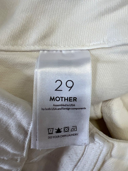 Mother Women's White/Ivory Patch Pocket Private Ankle Fray Button Fly Jeans - 29 image 4