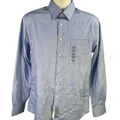 Joseph Abboud Men's Blue Slim Fit Long Sleeve Button Up Shirt - 15.5