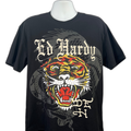 Ed Hardy Men's Black Tiger Dagger Graphic Short Sleeve T-Shirt - L