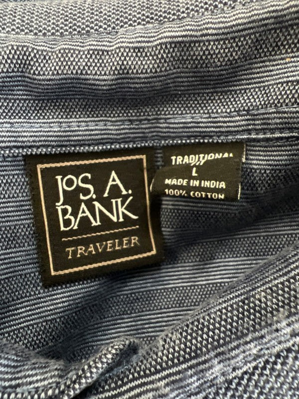 Jos A Bank Men's Blue Traveler Traditional Fit Short Sleeve Polo Shirt - L image 3