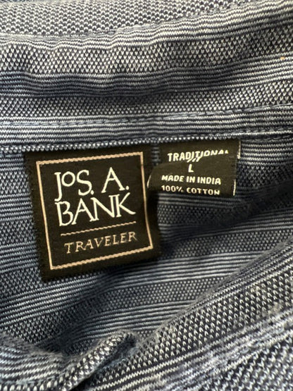 Jos A Bank Men's Blue Traveler Traditional Fit Short Sleeve Polo Shirt - L image 3