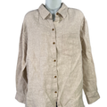 Athleta Women's Beige Retreat Linen Button Up Shirt - L