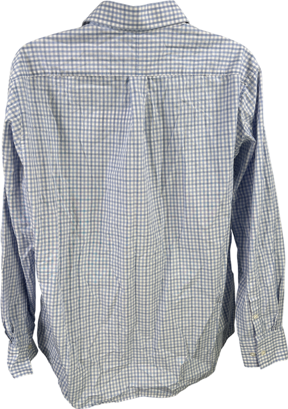 Michael Kors Men’s Blue/White Checkered Regular Fit Button Up Shirt - XL image 2