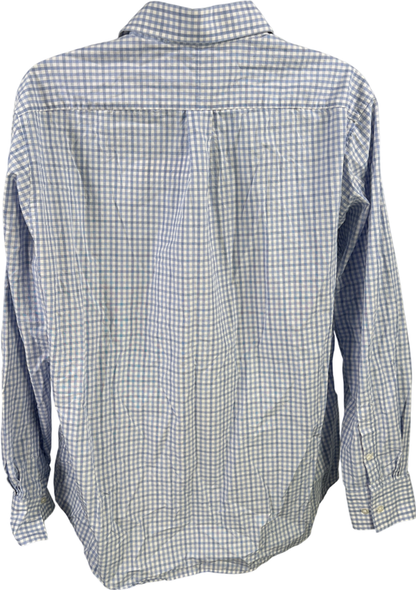 Michael Kors Men’s Blue/White Checkered Regular Fit Button Up Shirt - XL image 2