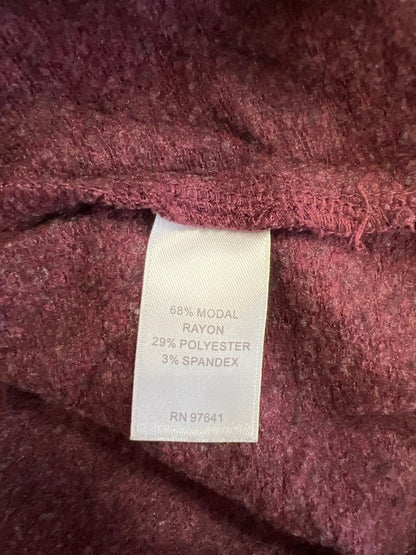 Pure J.Jill Women’s Burgundy Long Sleeve Cowl Neck Pocket Front Shirt - S Petite image 4