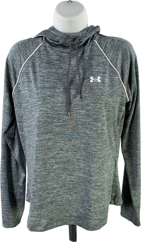Under Armour Women’s Gray Heather Long Sleeve Velocity Hooded Shirt - M