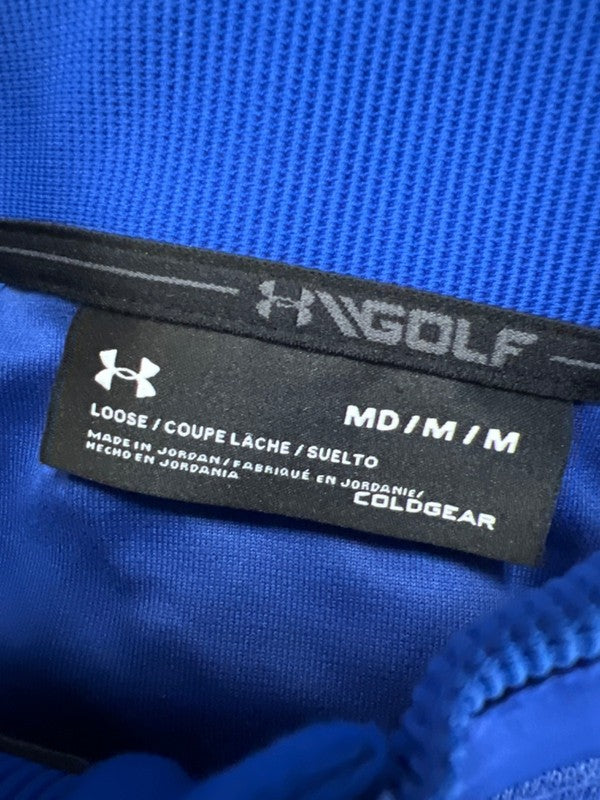 Under Armour Men's Blue Coldgear Quarter Snap Button Golf Jacket - M image 3