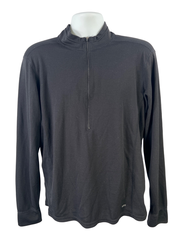 REI Men's Black Long Sleeve 1/2 Sleeve Pullover Shirt - XL
