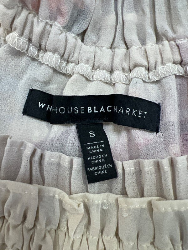 White House Black Market Women’s Gray Floral Off The Shoulder Blouse - S image 4