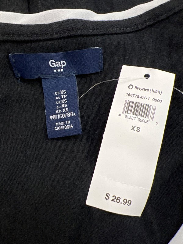 Gap Women’s Black/White 3/4 Sleeve V-Neck Blouse - XS image 3