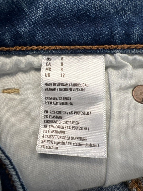 American Eagle Women's Medium Wash Super Stretch Denim Skirt - 8 image 4