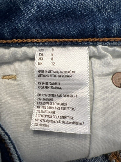 American Eagle Women's Medium Wash Super Stretch Denim Skirt - 8 image 4