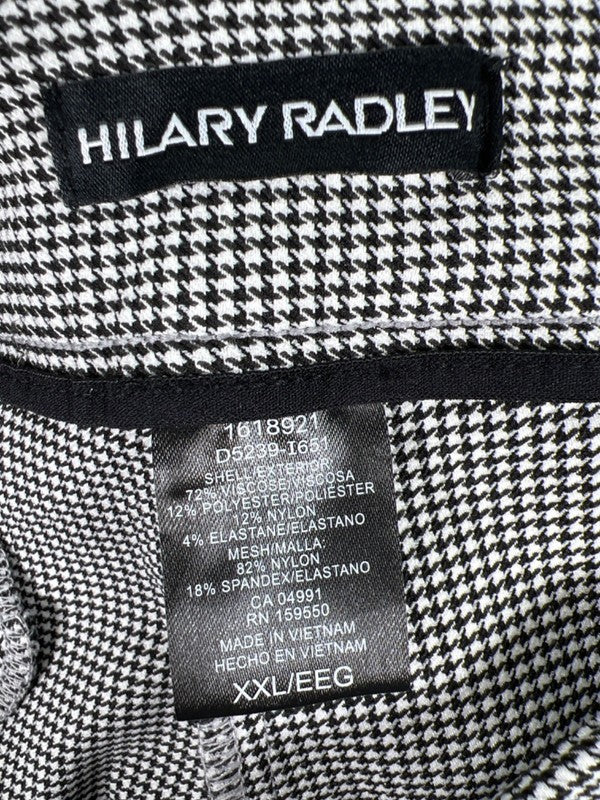 Hilary Radley Women's Black/White Houndstooth Slim Mid Rise Pull On Pants - XXL image 3