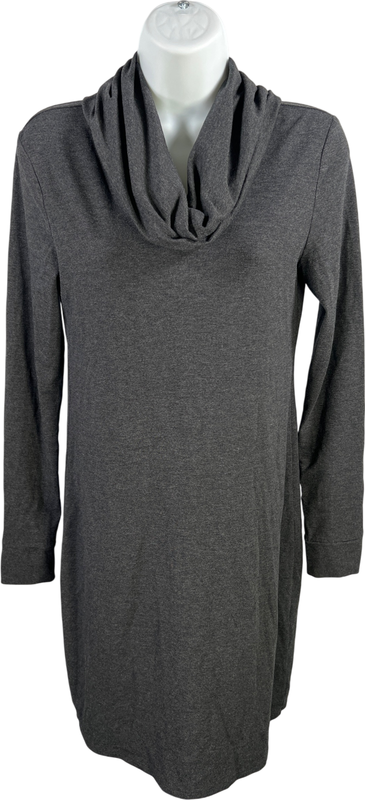 White House Black Market Women’s Gray Long Sleeve Cowl Neck Shirt Dress - XS