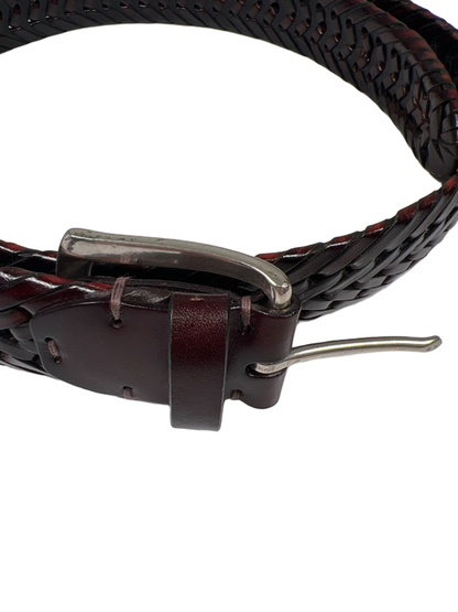 John W. Nordstrom Men's Brown/Red Leather Woven Brass Buckle 51 in Belt image 6