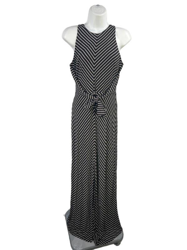 White House Black Market Women's Black/White Sleeveless Lined Maxi Dress - XS