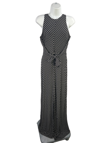 White House Black Market Women's Black/White Sleeveless Lined Maxi Dress - XS