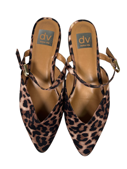 Dolce Vita Women's Black/Brown Dayme Leopard Pointed Toe Adjustable Flats - 8 image 3