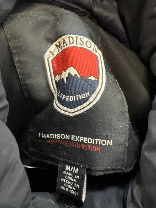 1 Madison Expedition Womens Black Double Zip Insulated Heritage Parka Jacket - M