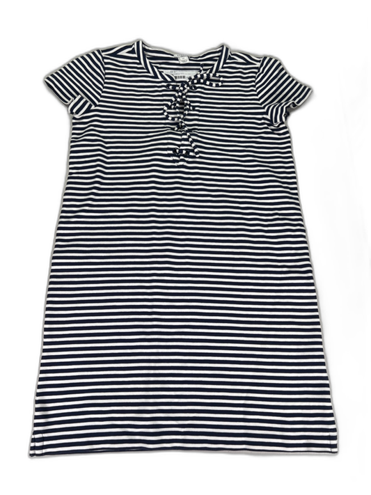 J.Crew Women's Blue/White Striped Short Sleeve Knit T-Shirt Dress - XS