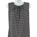 Calvin Klein Women's Black/White Sleeveless Blouse - M