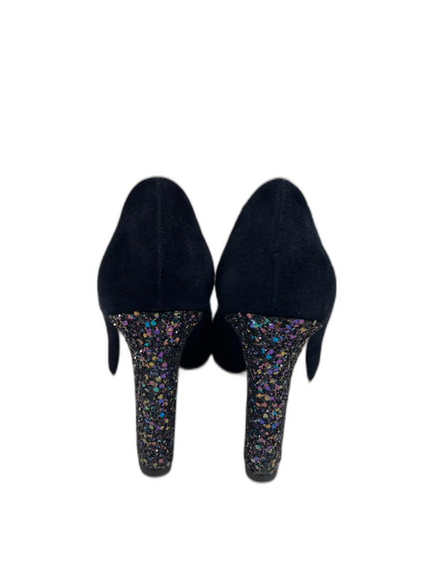 Kate Spade Women's Navy Blue Glitter Suede Allora Pump Heels - 7 image 5