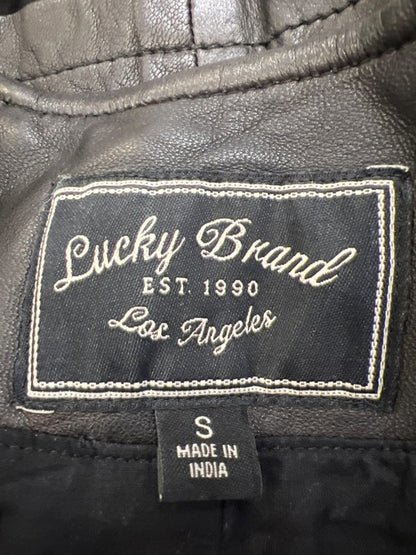 Lucky Brand Women's Black Faux Leather Accent Moto Jacket - S image 3