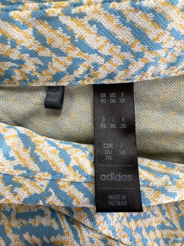 Adidas Men's Blue/Yellow Polo Short Sleeve Shirt - 2XL image 3