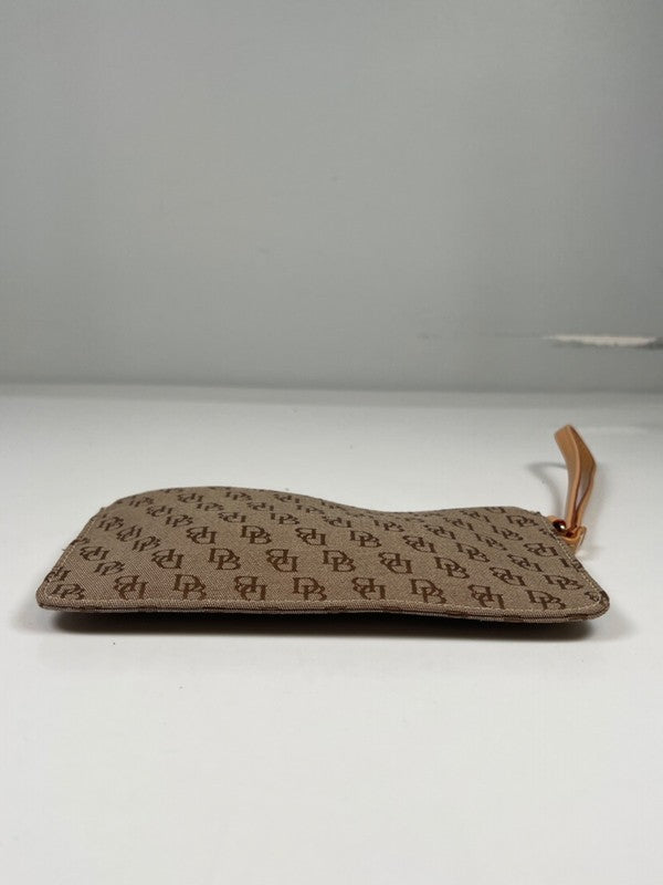 Dooney and Bourke Women's Tan/Beige Monogram Canvas Wristlet Wallet image 4