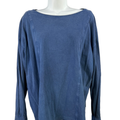 J. Jill Pure Women's Navy Blue Organic Cotton Seamed Boat Neck Sweatshirt - L