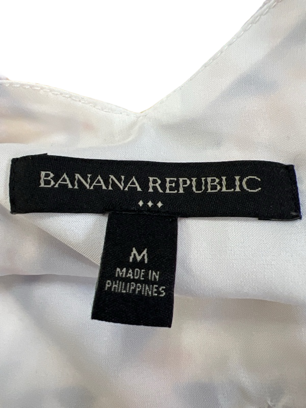 Banana Republic Women's Blue Multicolor Lined V-Neck Tank Top - M image 3
