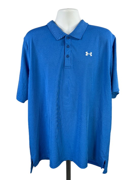 Under Armour Men's Blue Short Sleeve Athletic Polo Shirt - XXL