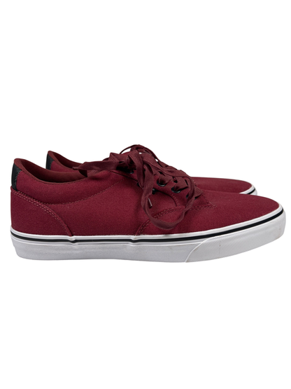 Vans Men's Burgundy/Red Lace Up Low Top Canvas Sneakers - 10