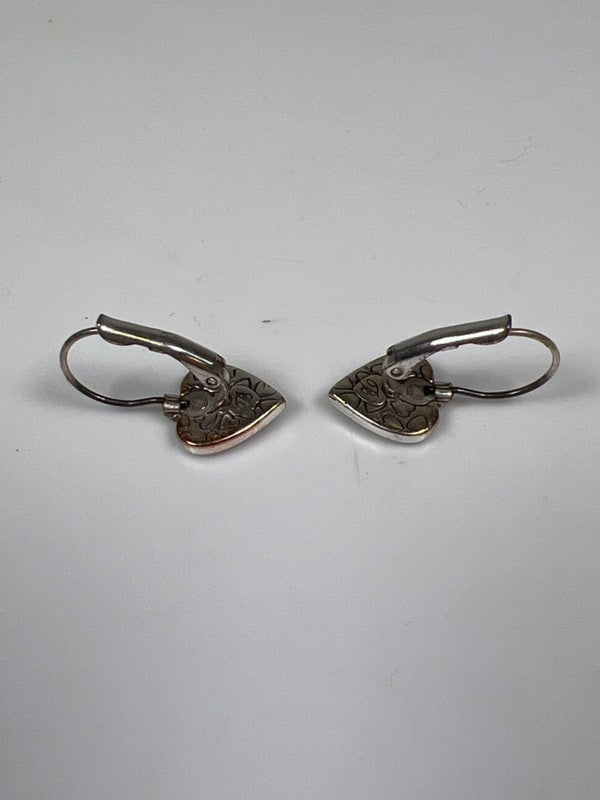 Brighton Women's Silver Plated Floral Heart Shaped Dangle Lever Back Earrings image 4