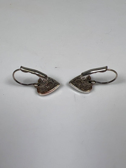 Brighton Women's Silver Plated Floral Heart Shaped Dangle Lever Back Earrings image 4