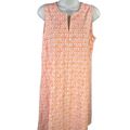 J McLaughlin Women's White/Orange Ellison Sleeveless Midi Dress - L