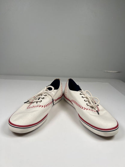 Keds Women's White/Red Ortholite Champion Pennant Baseball Stitch Sneakers - 9 image 6