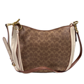 Coach Women's Brown/Ivory Coated Canvas Sutton Hobo Shoulder Bag Purse