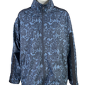 Athleta Women's Blue/Black Floral Sightseer Lace Zip Up Windbreaker Jacket - S