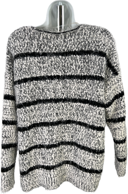 Calvin Klein Women’s White/Black Soft Textured Long Sleeve Sweater - S image 2