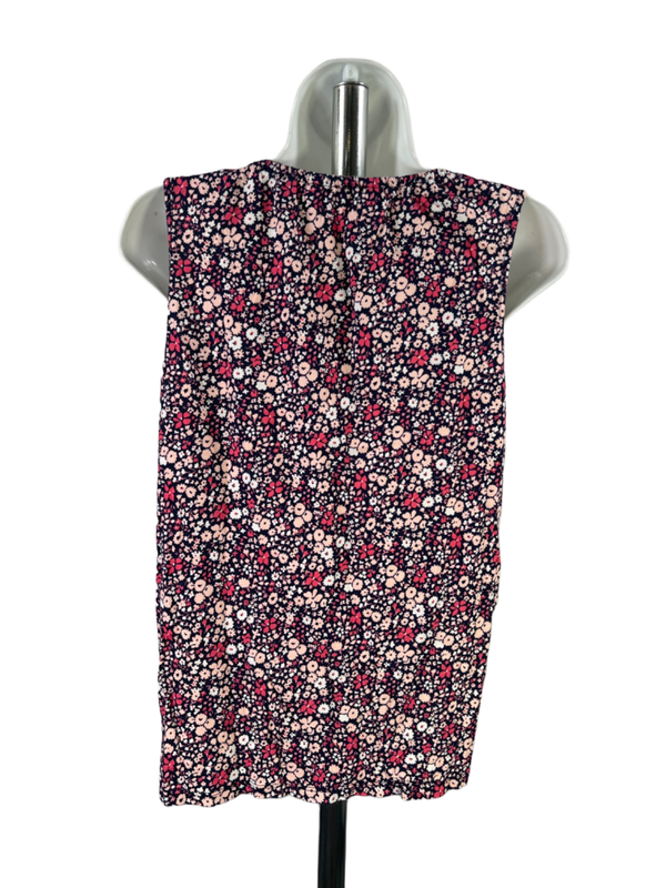 Michael Kors Women's Pink Floral Keyhole Front Sleeveless Shirt - M image 2