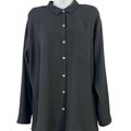 J.Jill Women's Black Long Sleeve Button Up Blouse - L