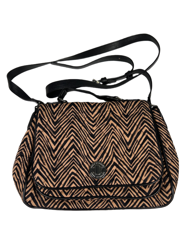 Vera Bradley Women's Brown/Black Zebra Print Crossbody Purse