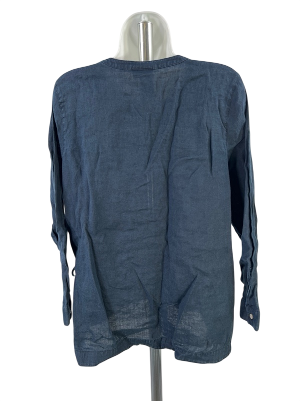 J.Jill Women's Blue Love Linen Button Up Shirt - S Petite image 2