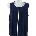 Anne Klein Women's Blue/White Basic Sleeveless Blouse - M