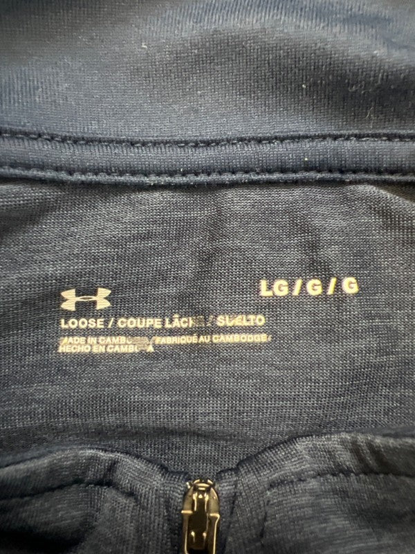 Under Armour Men's Navy Blue Loose Tech Quarter Zip Long Sleeve Jacket - L image 3